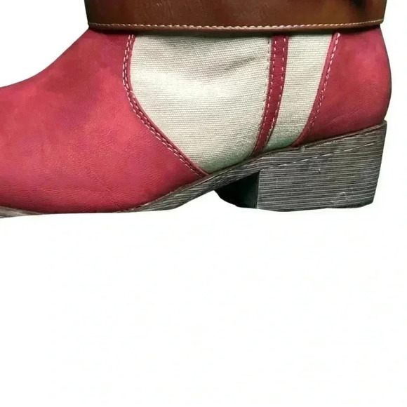 Bucco Women's Red and Brown Boots - Size 8 - Picture 3 of 15